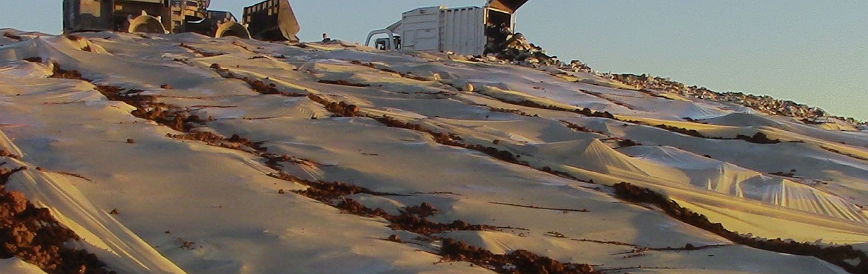 EPI Environmental Products' Enviro Cover on a landfill working face